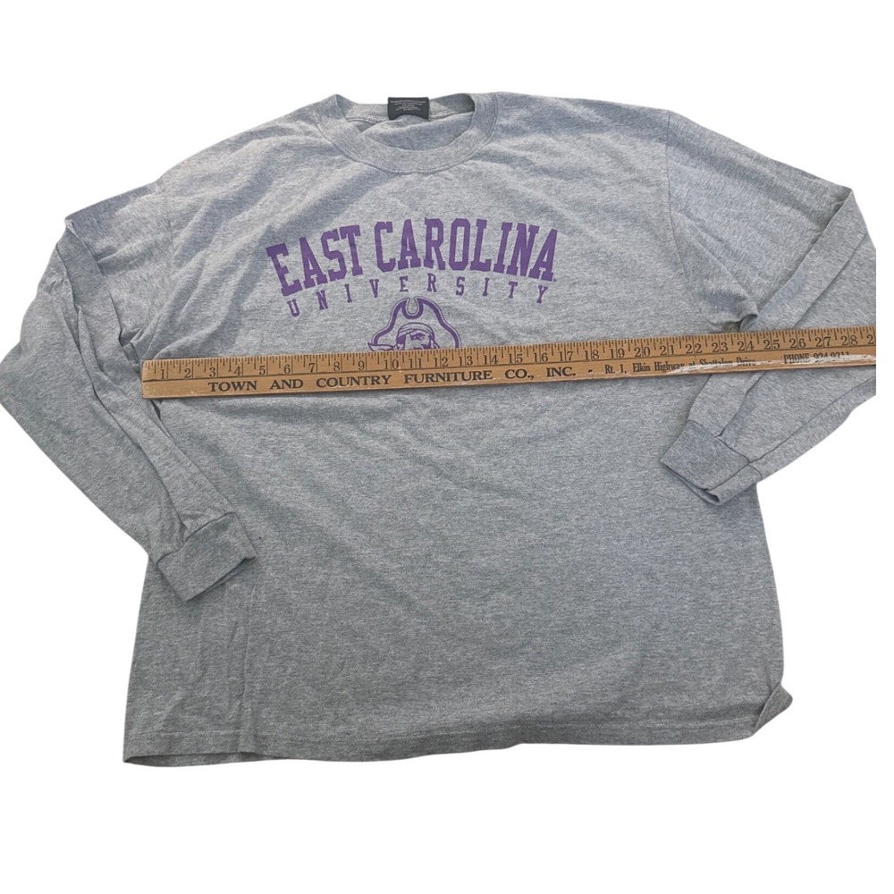 Steve & Barrys East Carolina University ECU Pirates Long Sleeve Gray Shirt XL - Picture 3 of 3